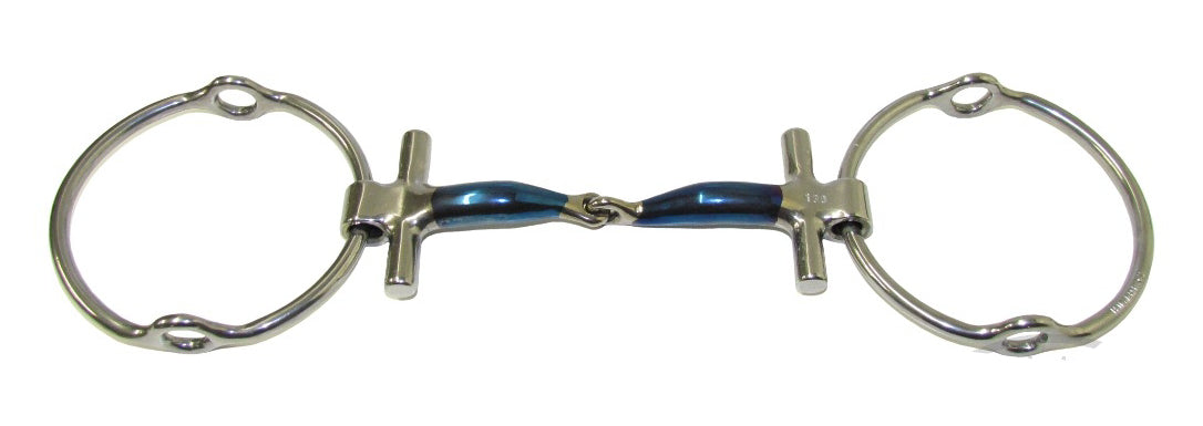 Polo gag snaffle bit for polo ponies made by Bombers. 