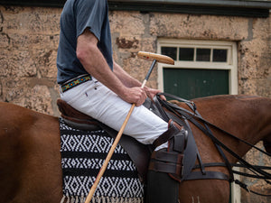 Bombers polo saddle on a polo pony